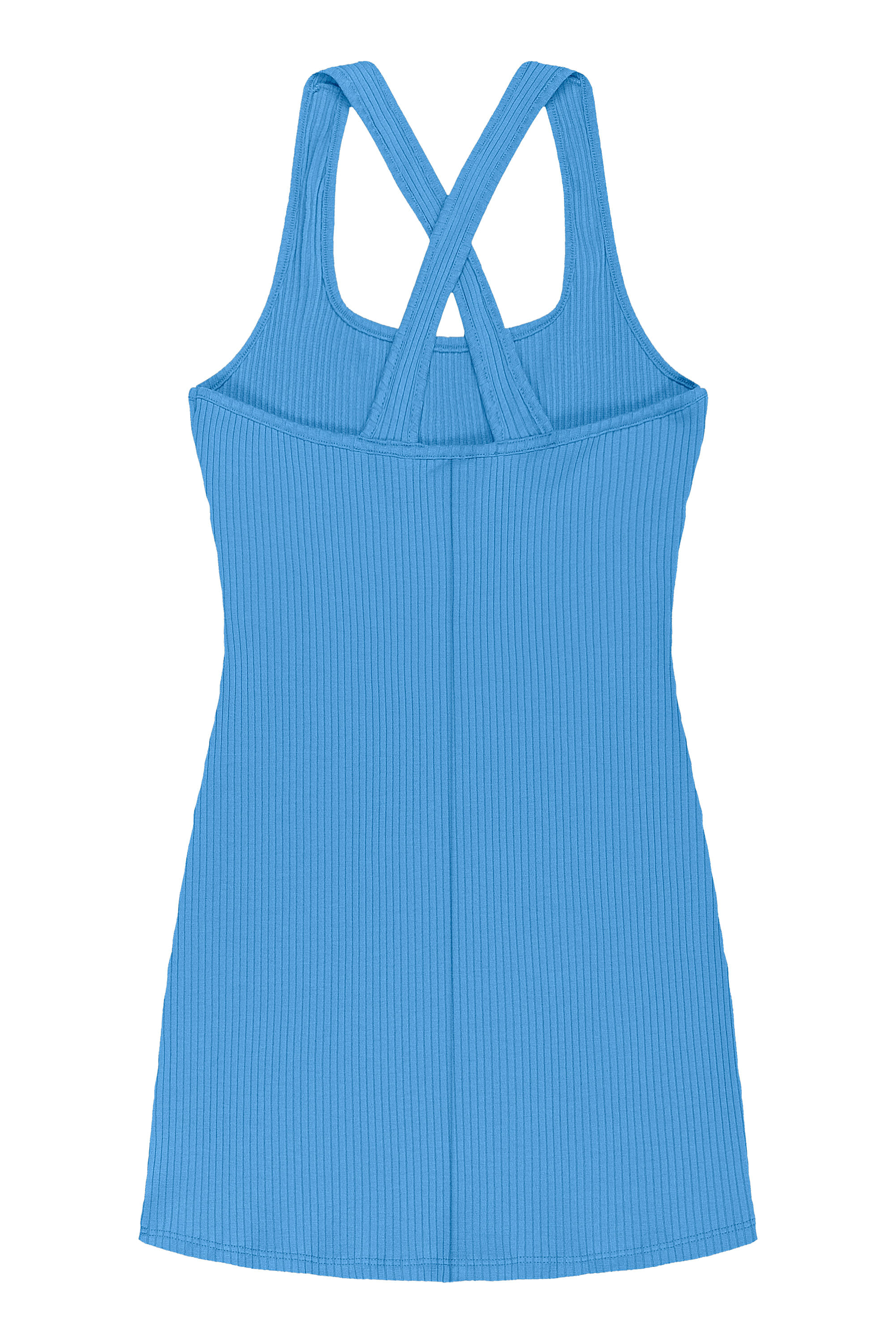 Vestido Juvenil em Ribana Canelada (Azul) Gloss - Imagem 4